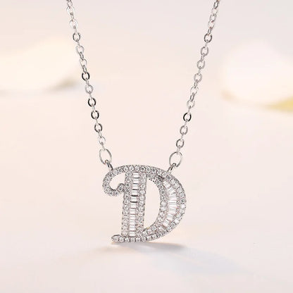 New 925 Sterling Silver 26 letter necklace Personal name handmade jewelry For Women Wedding Charm Fashion
