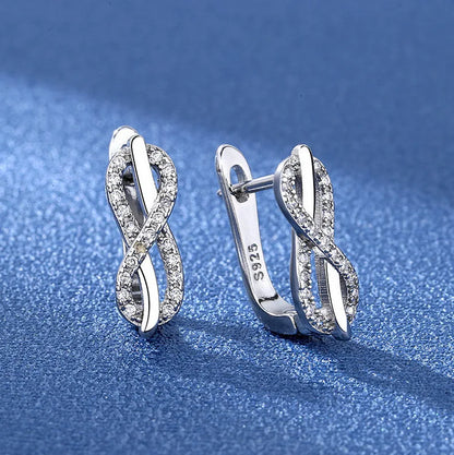 925 Sterling Silver Earrings Jewelry High Quality Retro Simple Pattern Purple White Zircon Earrings Hot Sale