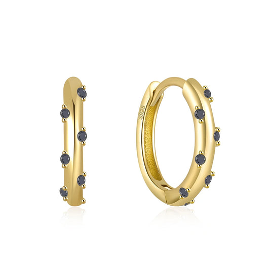 925 Sterling Silver Glossy Hoop Earrings Gold Color Tiny Cartilage Piercing Small Huggie Earring Fine Jewelry Accessories