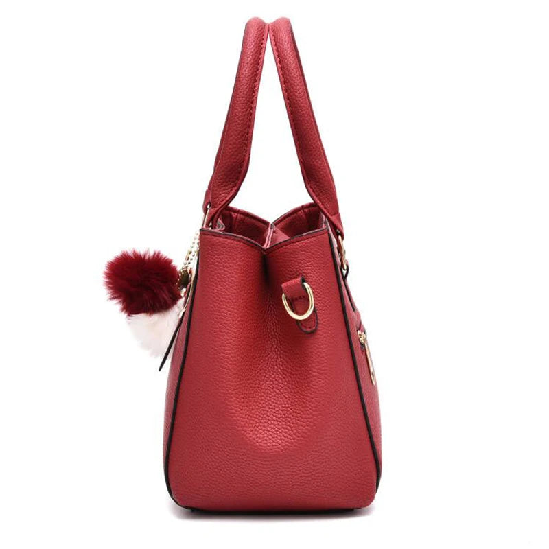women beading pendant handbag ladies embossed shoulder bag ladies Messenger bag hairball bags high quality bag
