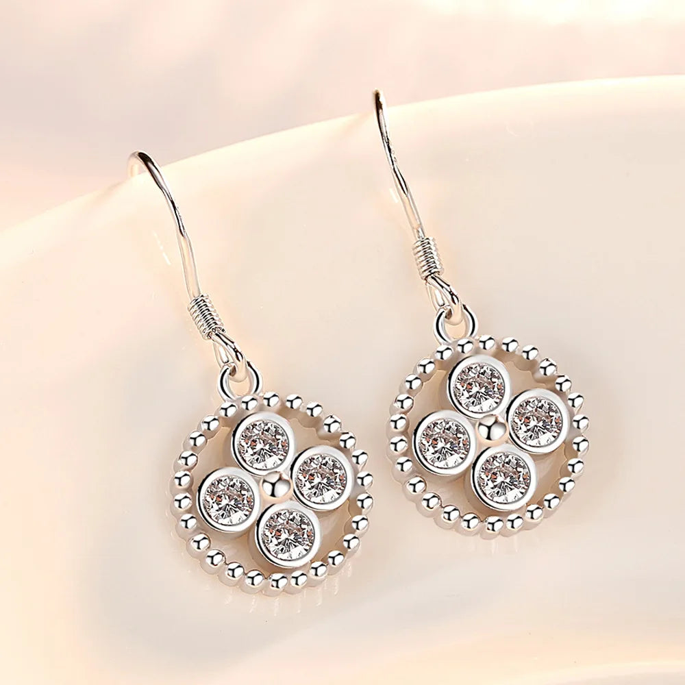 925 Sterling Silver Hoop Earrings Moon Star Dreamcatcher Colored Zircon Fine Earring Jewelry Gift For Women