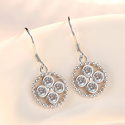 925 Sterling Silver Hoop Earrings Moon Star Dreamcatcher Colored Zircon Fine Earring Jewelry Gift For Women