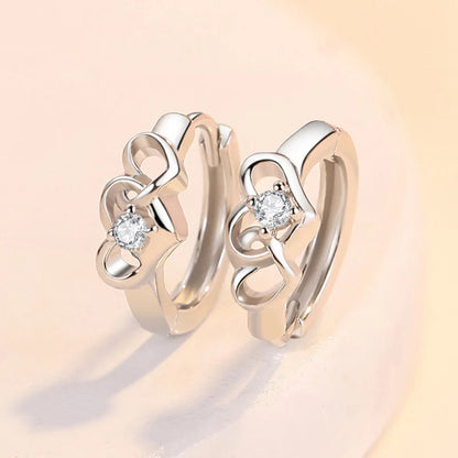 925 Sterling Silver Earrings For Women Original Charm Double Hoop Earrings Pave CZ Fine Engagement Anniversary Jewelry Gift