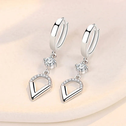 925 Sterling Silver Earrings For Women Original Charm Double Hoop Earrings Pave CZ Fine Engagement Anniversary Jewelry Gift