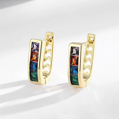 925 Sterling silver needle Earrings Fashion High Quality Jewelry Double Row Crystal Zircon Round Stud H570