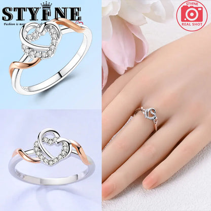 Ring 925 Sterling Silver Heart, Red, Pink, White, Blue Ring for Women Holiday Jewelry Gift