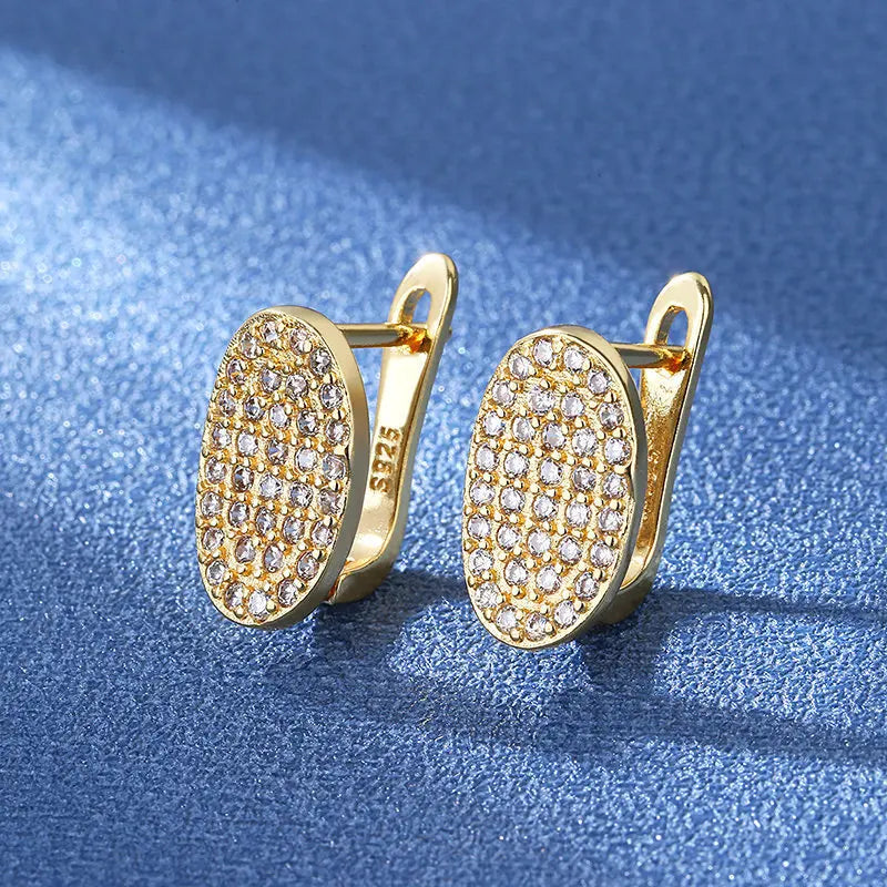 925 Silver Women Hoop Earrings Fashion Pendientes Gift For Female Girl Sparkling Pave CZ U Heart Shape Star Moon Earring E1258