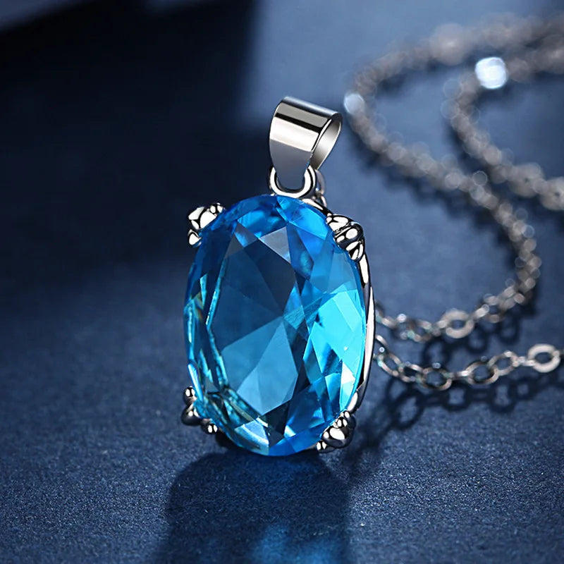 925 Sterling Silver Necklace For Women Round Pendent Sparkling Pave CZ Necklace Fashion Anniversary Birthday Jewelry Gifts