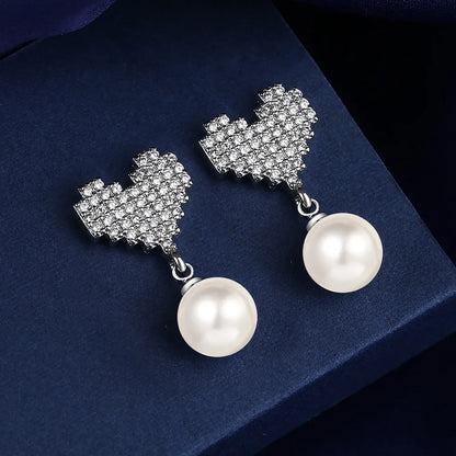 925 Silver Women Hoop Earrings Fashion Pendientes Gift For Female Girl Sparkling Pave CZ U Heart Shape Star Moon Earring E1258