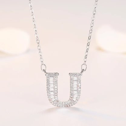 New 925 Sterling Silver 26 letter necklace Personal name handmade jewelry For Women Wedding Charm Fashion