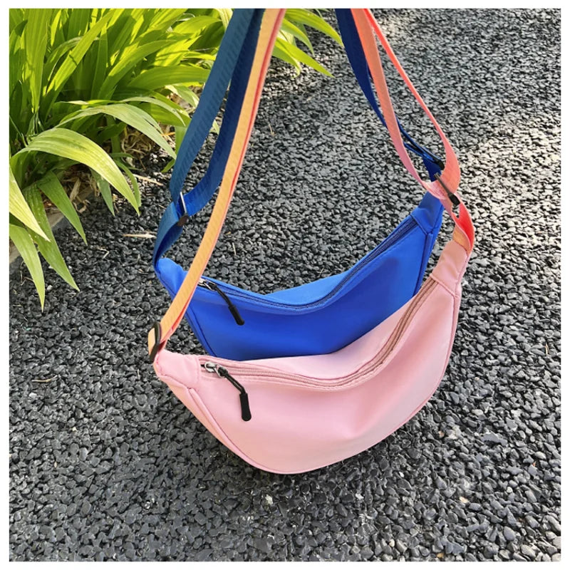 Simple Design Women's Messenger Bag Fashion Ladies Nylon Hobos Small Shoulder Bags Vintage Female Girls Purse Cloth Handbags