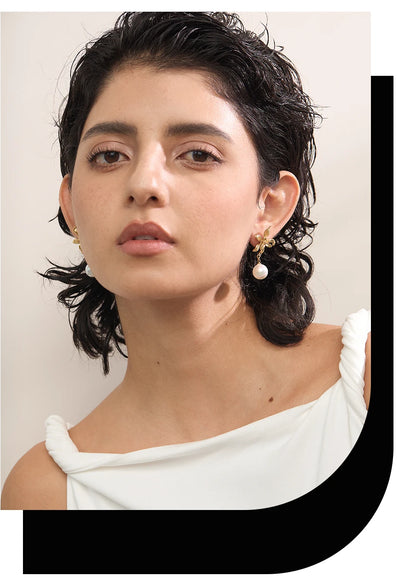 Elysium Waterproof Flower Imitation Pearls Drop Earrings for Women New Stainless Steel Korean Elegant Fashion Jewelry Accessories