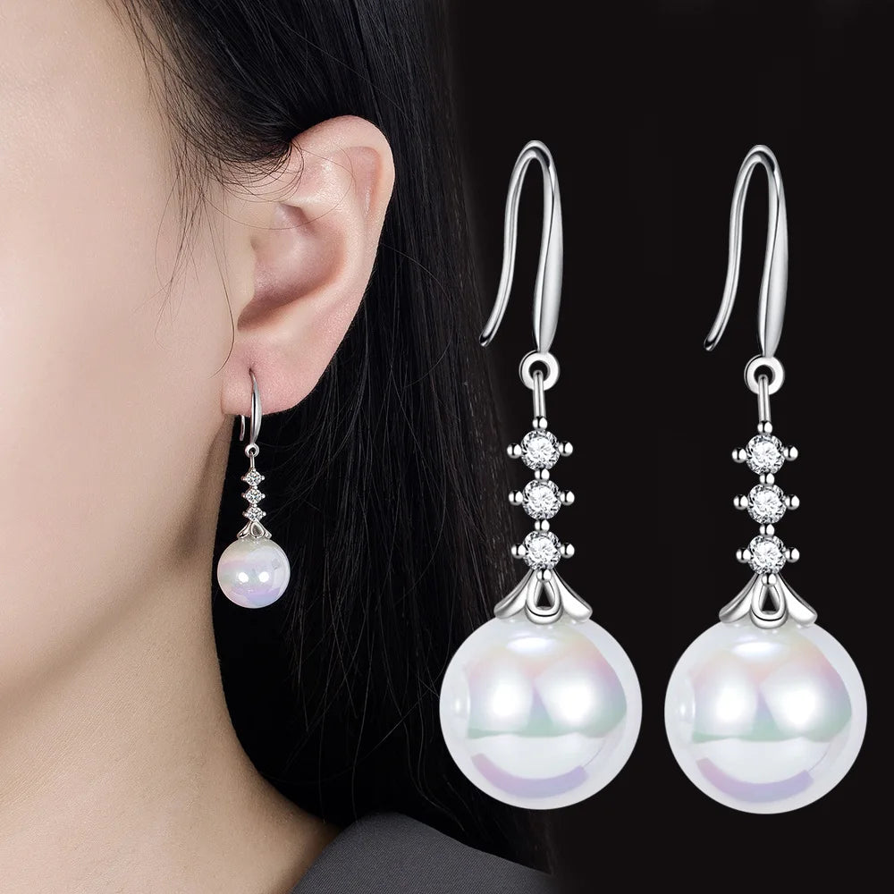 925 Sterling Silver Jewelry Women Fashion Cute Tiny Clear Crystal CZ Stud Earrings Gift for Girls Teens Lady New