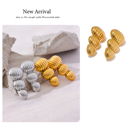 Elysium Big Promotion Stainless Steel Metal Geometric Statement Big Stud Earrings 18K PVD Plated Fashion Jewelry Wholesale