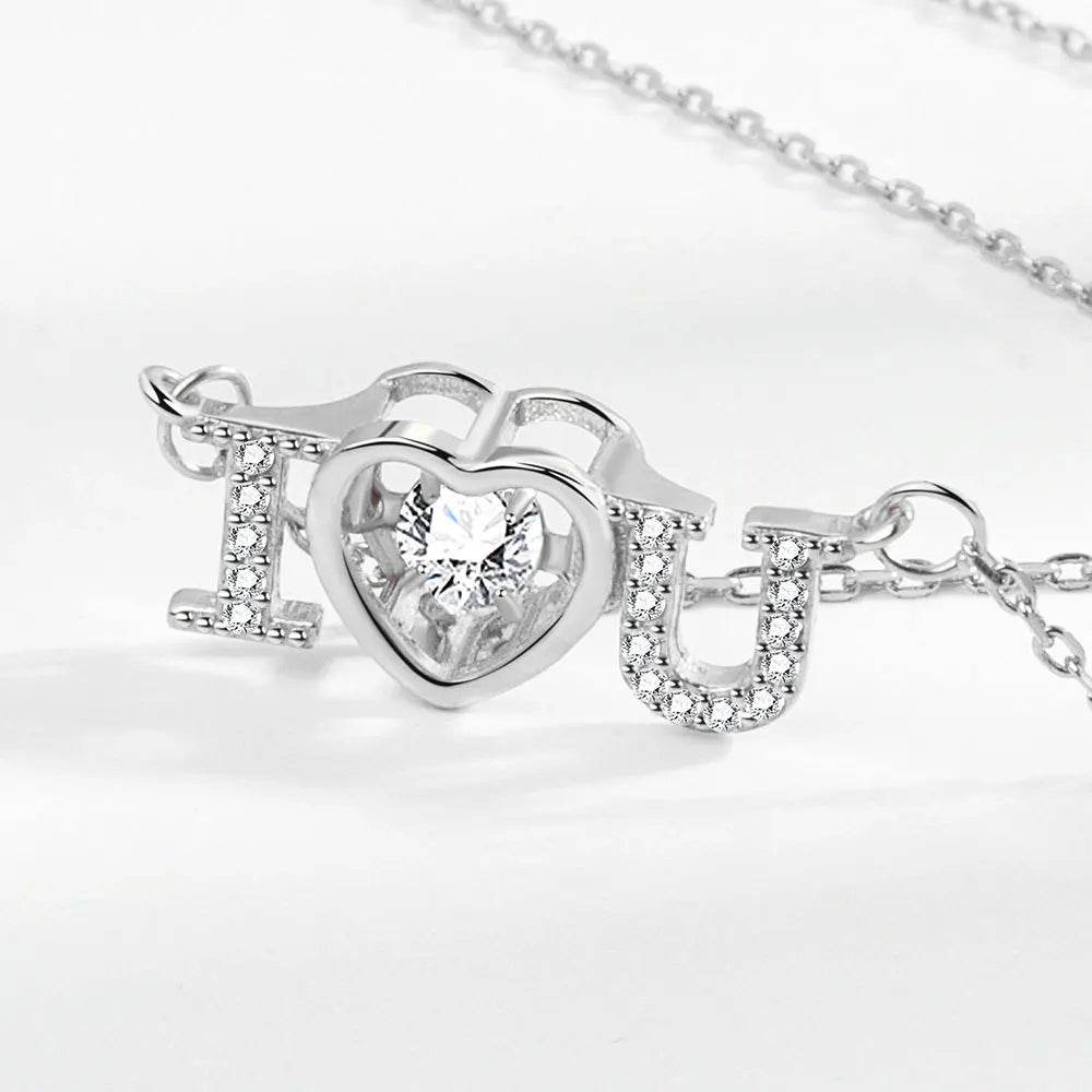 925 Sterling Silver Big Color Stone Pendant Chain Light Crystal Necklace for Women Excellent Jewelry Collarbone Chain 7355