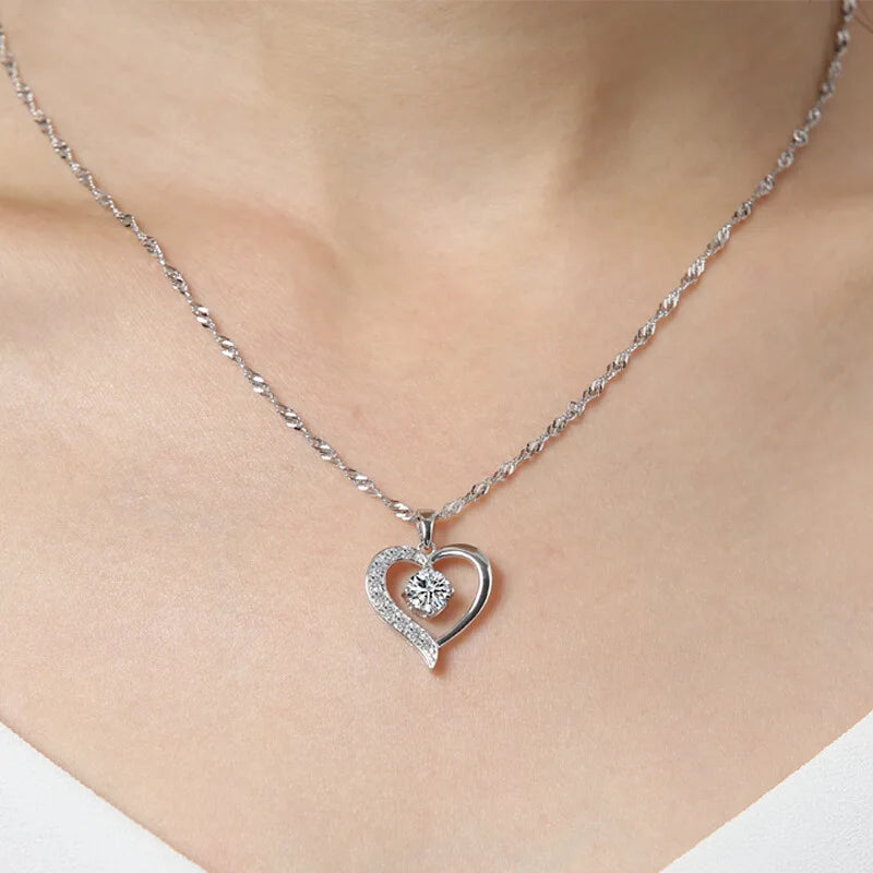 925 Sterling Silver Big Stone Pendant Chain Light Natural Amethyst Necklace for Woman Girl Excellent Jewelry