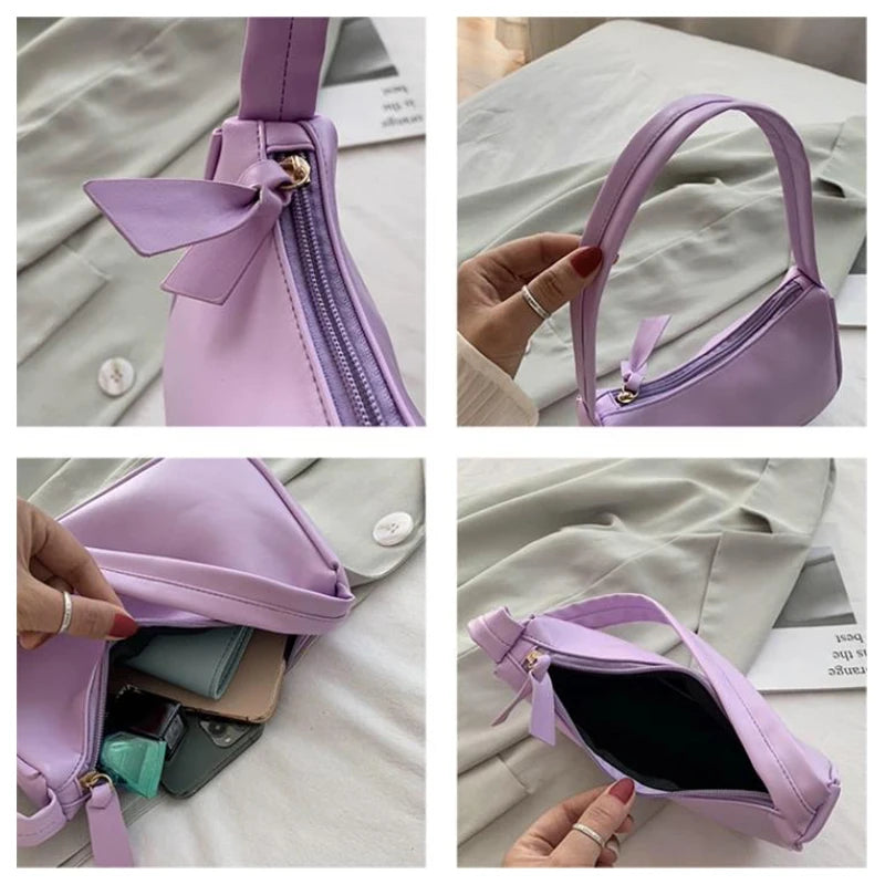 Women Underarm Bag Fashion PU Leather Crossbody Bag Trend Handbag Girl Small Shoulder Bags
