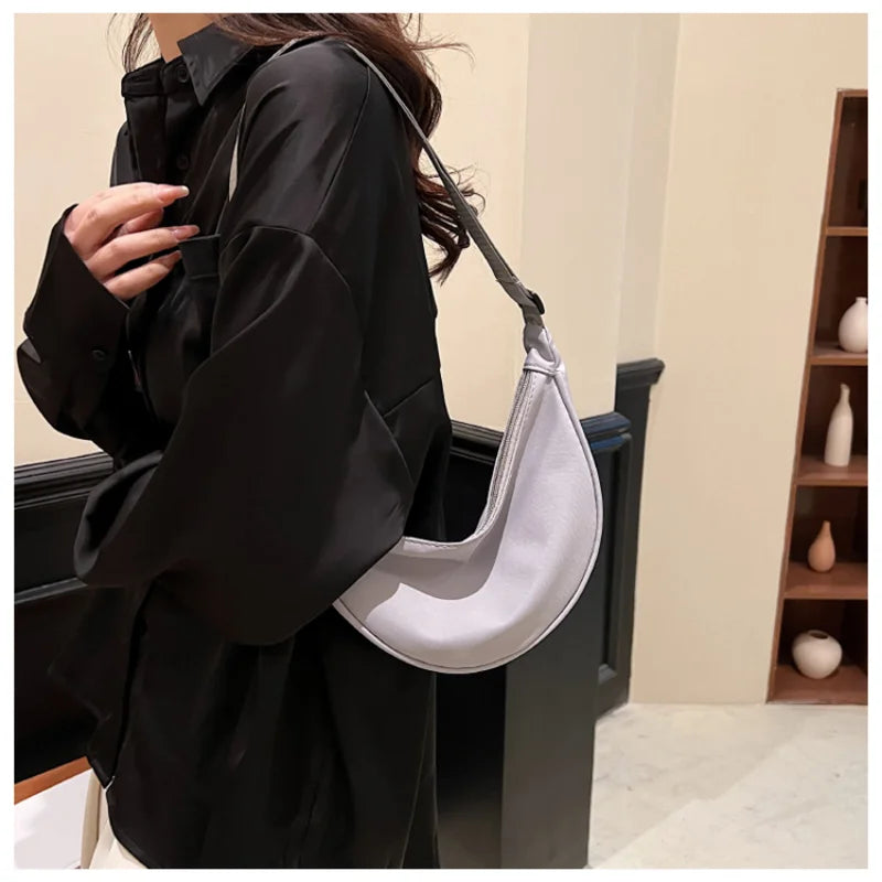 Simple Design Women's Messenger Bag Fashion Ladies Nylon Hobos Small Shoulder Bags Vintage Female Girls Purse Cloth Handbags