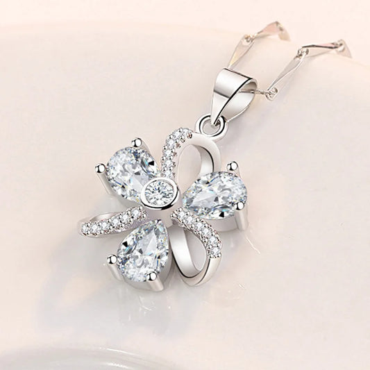 925 Sterling Silver Necklace For Women Round Pendent Sparkling Pave CZ Necklace Fashion Anniversary Birthday Jewelry Gifts