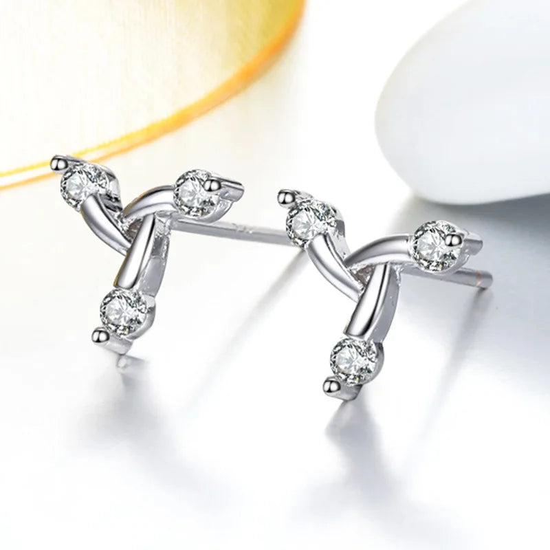 925 Silver Women Hoop Earrings Fashion Pendientes Gift For Female Girl Sparkling Pave CZ U Heart Shape Star Moon