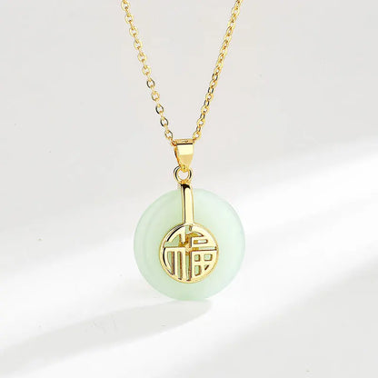 925 Sterling Silver Big Color Stone Pendant Chain Light Crystal Necklace for Women Excellent Jewelry Collarbone Chain 7355