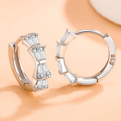 925 Sterling Silver Hoop Earrings Moon Star Dreamcatcher Colored Zircon Fine Earring Jewelry Gift For Women