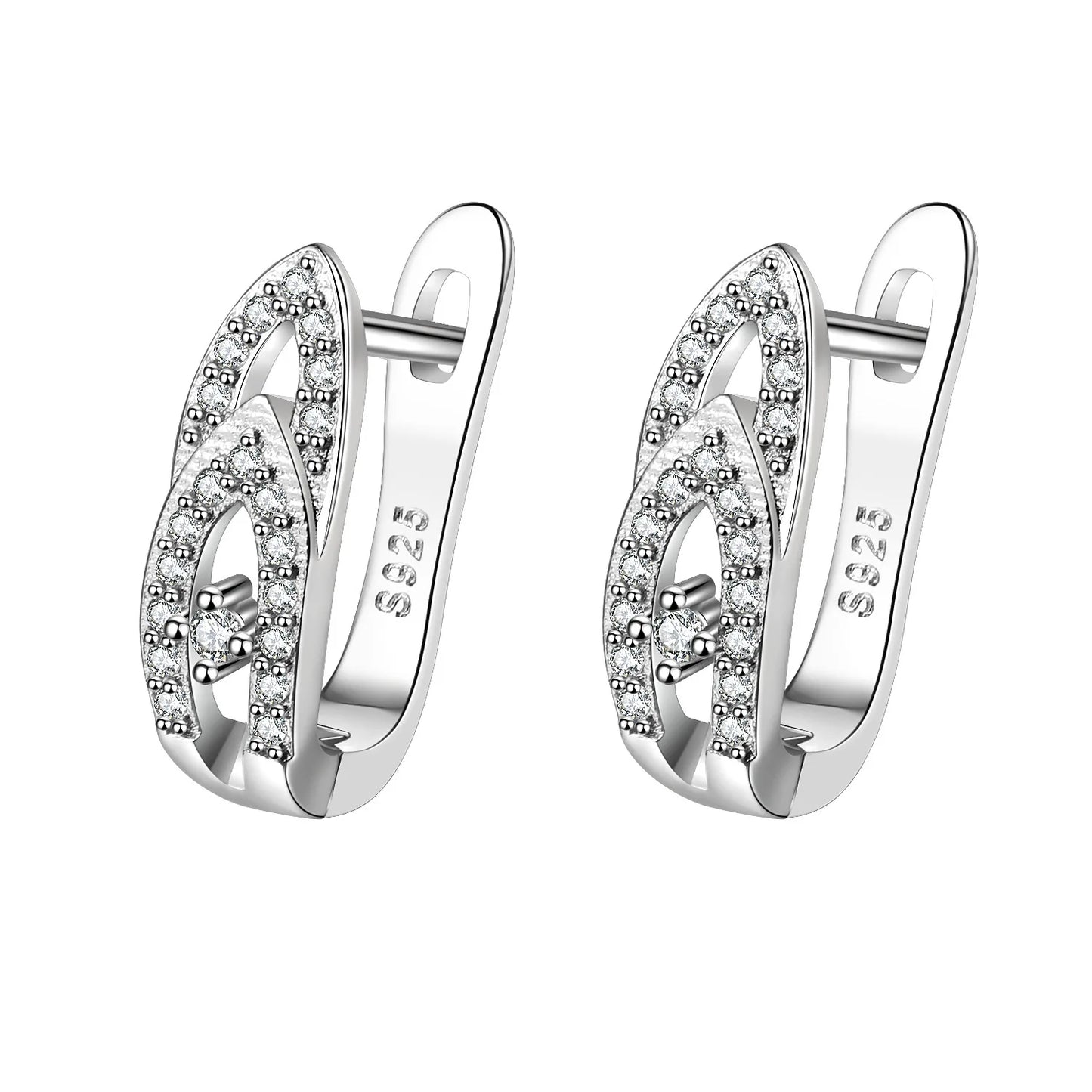 925 Sterling Silver Earrings Jewelry High Quality Retro Simple Pattern Purple White Zircon Earrings Hot Sale