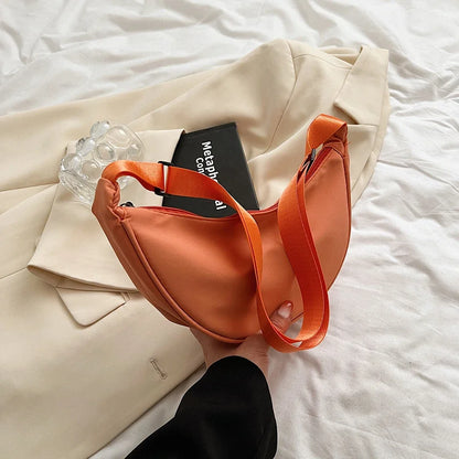 Simple Design Women's Messenger Bag Fashion Ladies Nylon Hobos Small Shoulder Bags Vintage Female Girls Purse Cloth Handbags