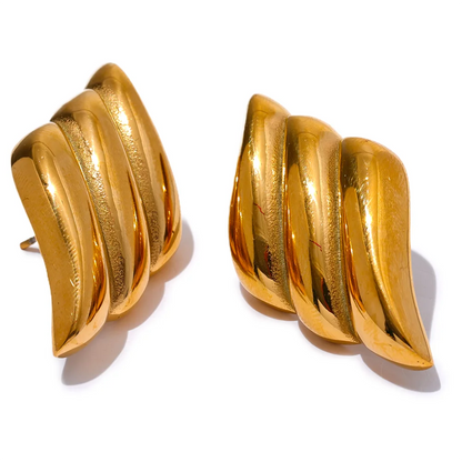 Elysium High Quality Stainless Steel Geometric CZ Stud Earrings Waterproof Zircon Personalized Metal Versatile Jewelry Gala Gift