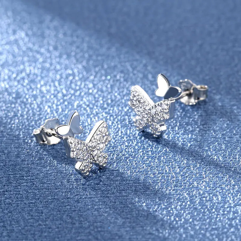 925 Silver Women Hoop Earrings Fashion Pendientes Gift For Female Girl Sparkling Pave CZ U Heart Shape Star Moon Earring E1258