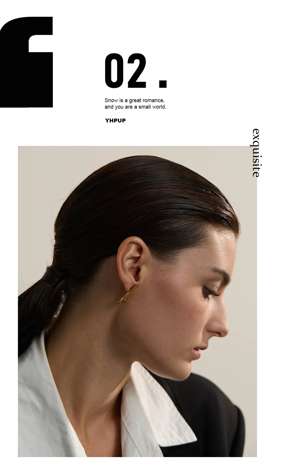 Elysium Stylish Unique Asymmetrical Geometry Metal Stud Earrings Stainless Steel Gold Color Waterproof Jewelry Bijoux