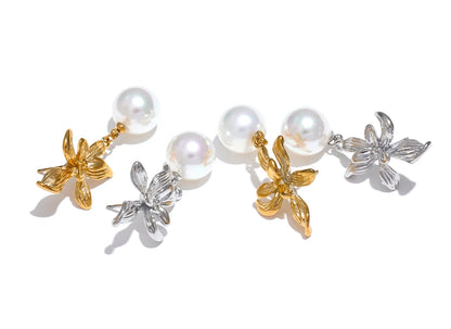 Elysium Waterproof Flower Imitation Pearls Drop Earrings for Women New Stainless Steel Korean Elegant Fashion Jewelry Accessories