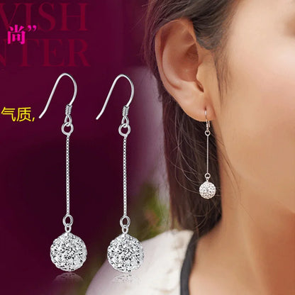 925 Sterling Silver Jewelry Women Fashion Cute Tiny Clear Crystal CZ Stud Earrings Gift for Girls Teens Lady New