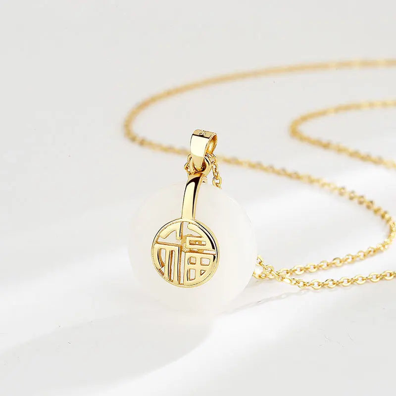 925 Sterling Silver Big Color Stone Pendant Chain Light Crystal Necklace for Women Excellent Jewelry Collarbone Chain 7355