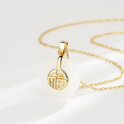 925 Sterling Silver Big Color Stone Pendant Chain Light Crystal Necklace for Women Excellent Jewelry Collarbone Chain 7355