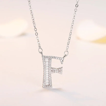 New 925 Sterling Silver 26 letter necklace Personal name handmade jewelry For Women Wedding Charm Fashion