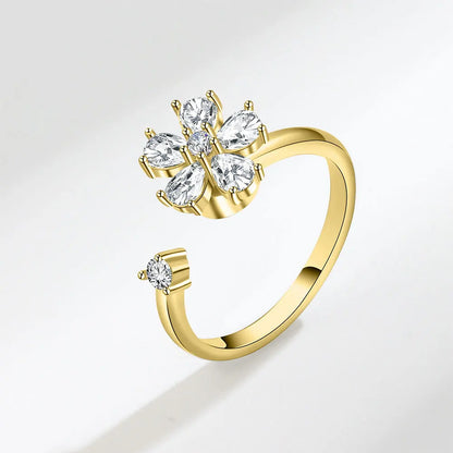 ELYSIUM sunflower fidget ring – rotating relief for daily stress.