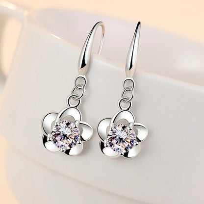 New Style 925 Sterling Silver Golden Color Series Women's Earrings Fit Original EarringsWedding Jewelry Exquisite Birthday Gifts