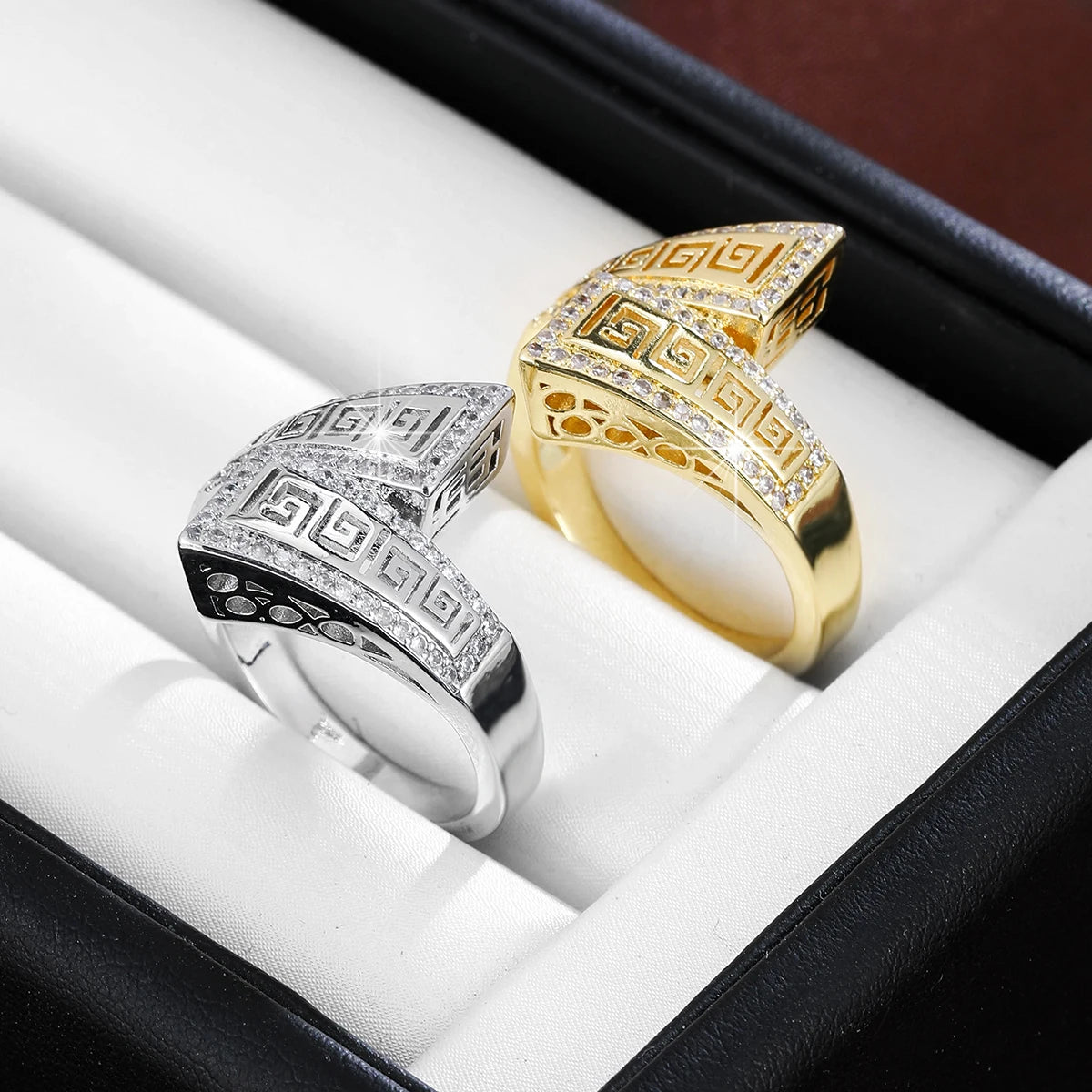 Ladies Personality Geometric Ring Women Elegance Zircon Ring
