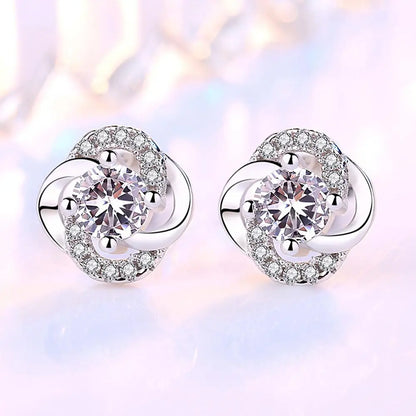 925 Silver Women Hoop Earrings Fashion Pendientes Gift For Female Girl Sparkling Pave CZ U Heart Shape Star Moon