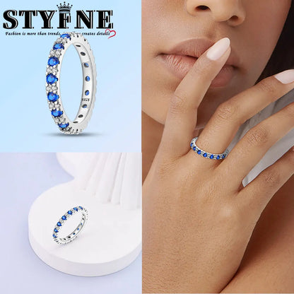 Ring 925 Sterling Silver Heart, Red, Pink, White, Blue Ring for Women Holiday Jewelry Gift