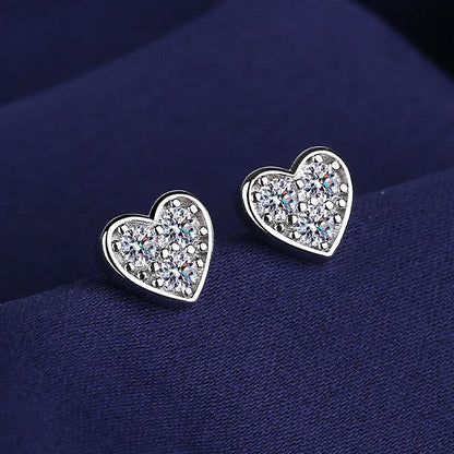 New 925 Silver Women Hoop Earrings Fashion Pendientes Gift For Female Girl Sparkling Pave CZ U Heart Shape Star Moon Earring