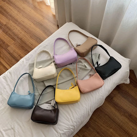 Women Underarm Bag Fashion PU Leather Crossbody Bag Trend Handbag Girl Small Shoulder Bags