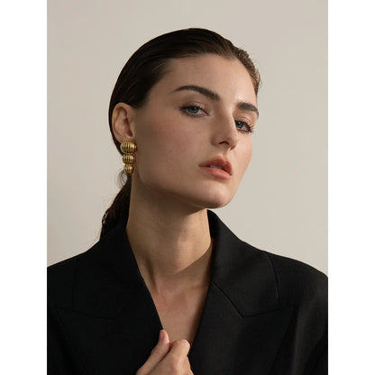 Elysium Big Promotion Stainless Steel Metal Geometric Statement Big Stud Earrings 18K PVD Plated Fashion Jewelry Wholesale