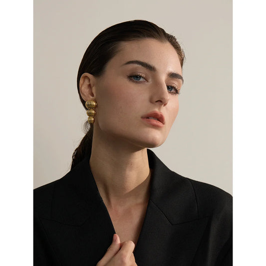 Elysium Big Promotion Stainless Steel Metal Geometric Statement Big Stud Earrings 18K PVD Plated Fashion Jewelry Wholesale