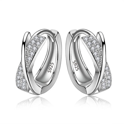 925 Sterling Silver Bow Pattern Stud Earrings For Women Girls Wedding Dating Engagement Jewelry Accessory Hot Sale