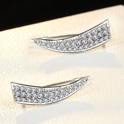 New 925 Sterling Silver Earrings For Women Original Charm Double Hoop Earrings Pave CZ Fine Engagement Anniversary Jewelry Gift