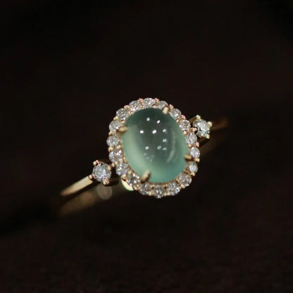 925 Stamp Silver Color Opal Ring for Women Girl Braided Hollow Romantic Jewelry Engagement