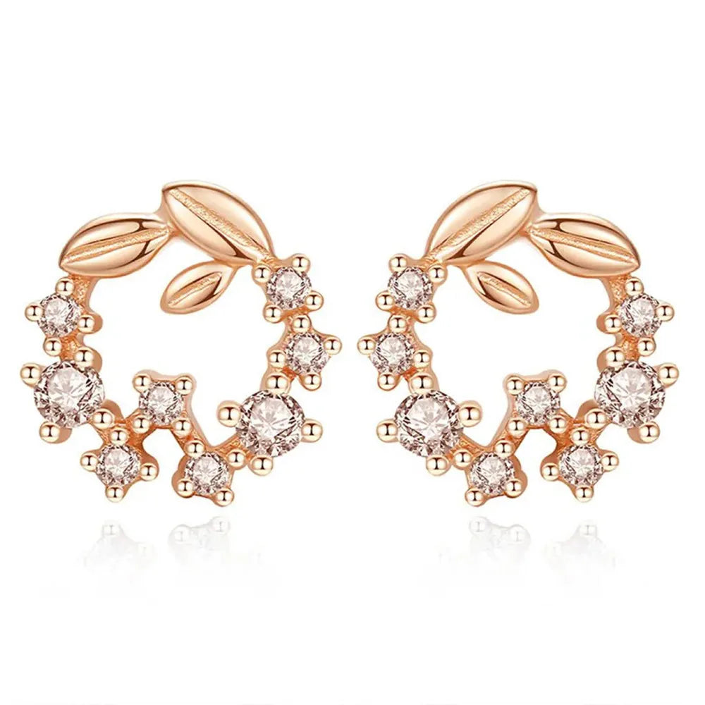 925 Sterling Silver Jewelry Women Fashion Cute Tiny Clear Crystal CZ Stud Earrings Gift for Girls Teens Lady R003