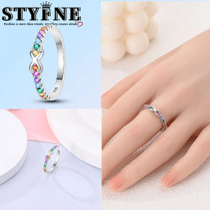 Ring 925 Sterling Silver Heart, Red, Pink, White, Blue Ring for Women Holiday Jewelry Gift